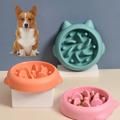 Slow Feed Pet Bowl For Dogs & Cats - Anti-Gulping Healthy Eating Bowl