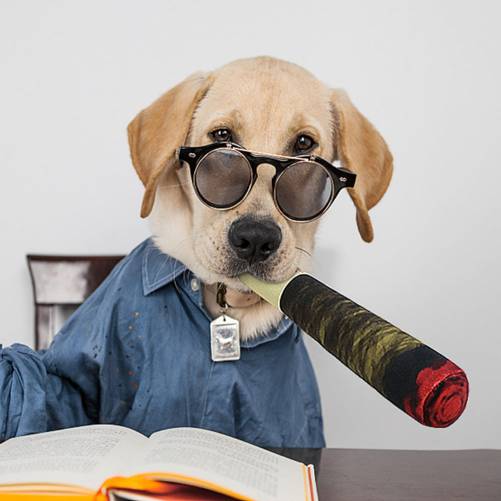 Humorous Cigarette Dog Toy - Soft Chew & Fetch Toy