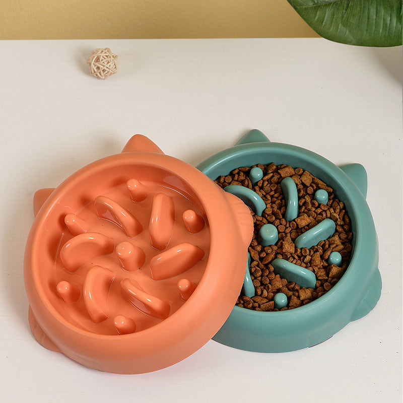 Slow Feed Pet Bowl For Dogs & Cats - Anti-Gulping Healthy Eating Bowl