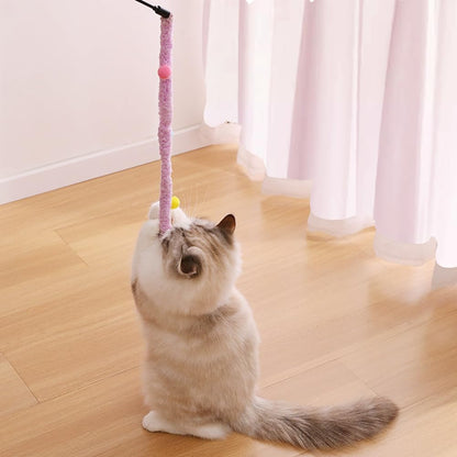Cat Wand Toy With Feather Teaser - Engaging Interactive Play