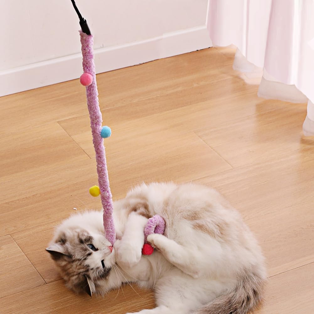Cat Wand Toy With Feather Teaser - Engaging Interactive Play