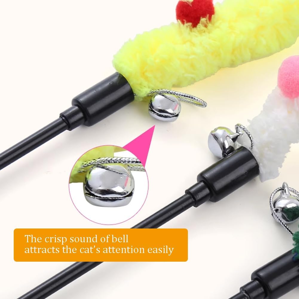 Cat Wand Toy With Feather Teaser - Engaging Interactive Play